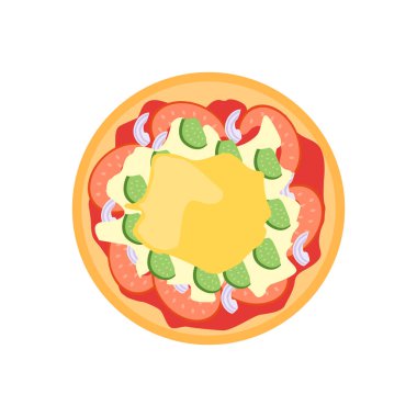 Web ve mobil uygulaması tasarımı, Pizza logo kavramı için beyaz arka plan üzerinde izole pizza simge vektör