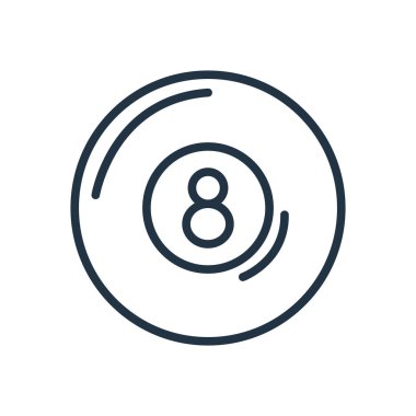 Beyaz arka plan üzerinde Bilardo şeffaf işareti izole bilardo simge vektör