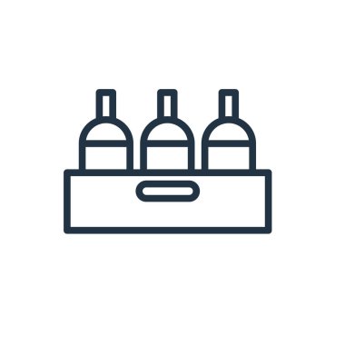 Beyaz arka plan üzerinde şişe şeffaf işareti izole şişe simge vektör