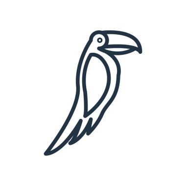 Beyaz arka plan üzerinde Toucan şeffaf işareti izole toucan simge vektör