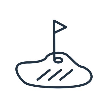 Beyaz arka plan üzerinde Golf şeffaf işareti izole golf simge vektör