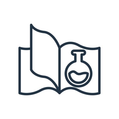 Bilim kitabı simge vektör, beyaz arka plan üzerinde izole bilim kitap şeffaf işareti