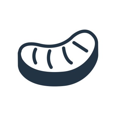 Beyaz arka plan üzerinde biftek şeffaf işareti izole biftek simge vektör