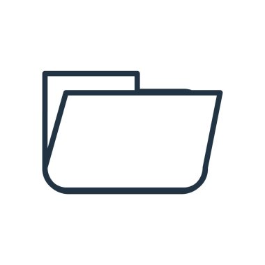 Beyaz arka plan üzerinde klasör şeffaf işareti izole klasör simge vektör