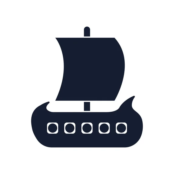 バイキング船 Web およびモバイル アプリの設計 バイキング船のロゴのコンセプトのための白い背景で隔離のアイコン ベクトル — ストックベクタ