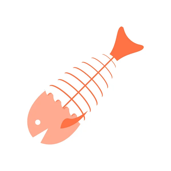 魚骨のアイコン ベクトル Web およびモバイル アプリの設計のための白い背景で隔離の魚の骨ロゴのコンセプト — ストックベクタ