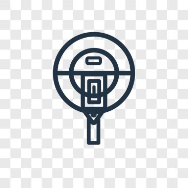 Saydam arka plan üzerinde parkmetre logo kavramı izole parkmetre vektör simgesi