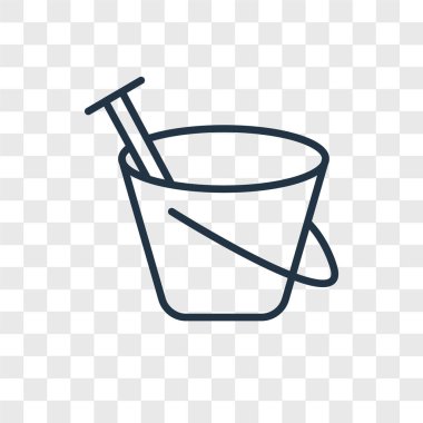 Saydam arka plan üzerinde kum kova logo kavramı izole kum kova vektör simgesi