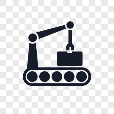 Saydam arka plan üzerinde konveyör logo kavramı izole konveyör vektör simgesi