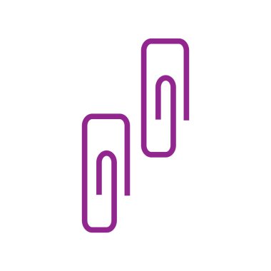 Beyaz arka plan, ataç şeffaf işareti, renkli ekipman sembolleri izole ataç simgesi vektör