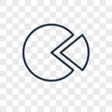 Saydam arka plan üzerinde pasta grafik logo kavramı izole pasta grafiği vektör simgesi
