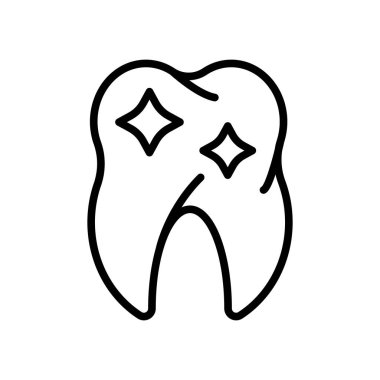 Beyaz arka plan, azıdişinde şeffaf işareti, çizgi ve anahat öğelerini lineer tarzda izole azıdişinde simge vektör