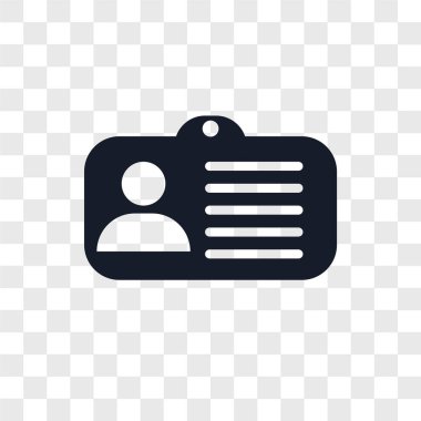 Saydam arka plan üzerinde kimlik kartı logo kavramı izole kimlik kartı vektör simgesi