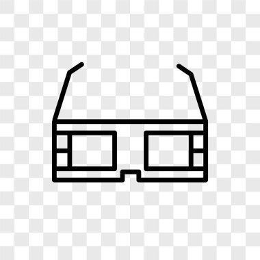 3D gözlük şeffaf arka plan üzerinde 3d gözlük logo kavramı izole simge vektör
