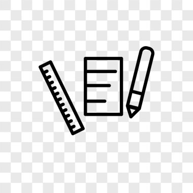 Saydam arka plan üzerinde kalem logo kavramı izole kalem vektör simgesi