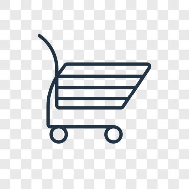 Alışveriş sepeti vektör simgesi üzerinde şeffaf arka plan izole, alışveriş sepeti logo kavramı