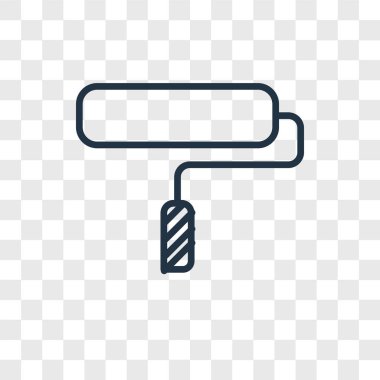 Saydam arka plan üzerinde boya silindiri logo kavramı izole boya silindiri vektör simgesi