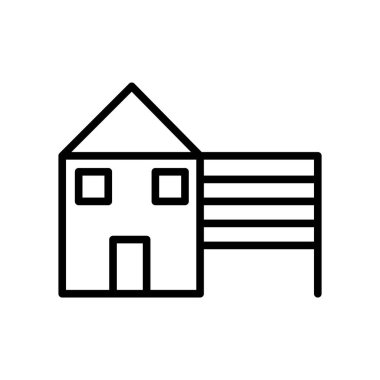 Beyaz arka plan, ev saydam işareti, doğrusal işareti, öğenin tasarım anahat tarzı veya izole House simge vektör