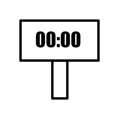 Saat simgesini izole üzerinde beyaz arka plan vektör, lineer tarzda şeffaf işareti, çizgi ve anahat öğelerini zamanı