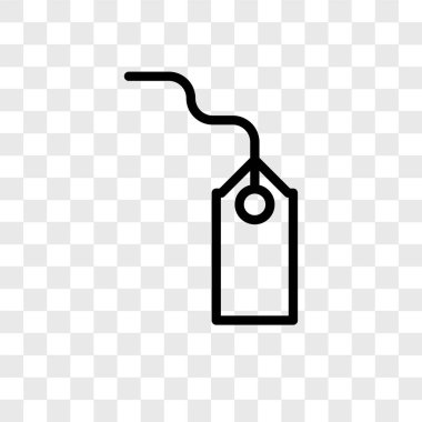 Saydam arka plan üzerinde etiket logo kavramı izole etiketi vektör simgesi