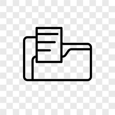 Saydam arka plan üzerinde klasör logo kavramı izole klasör vektör simgesi