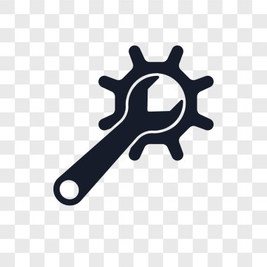 Saydam arka plan üzerinde bakım logo kavramı izole bakım vektör simgesi