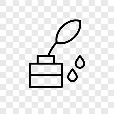 Saydam arka plan üzerinde mürekkep logo kavramı izole mürekkep vektör simgesi