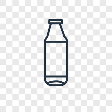 Saydam arka plan üzerinde şişe logo kavramı izole şişe vektör simgesi