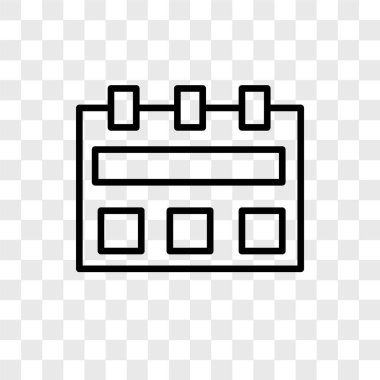 Saydam arka plan üzerinde takvim logo kavramı izole takvim vektör simgesi