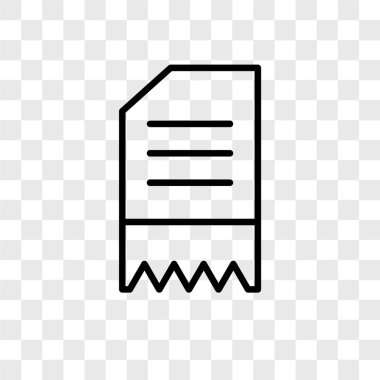 Saydam arka plan üzerinde fatura logo kavramı izole fatura vektör simgesi