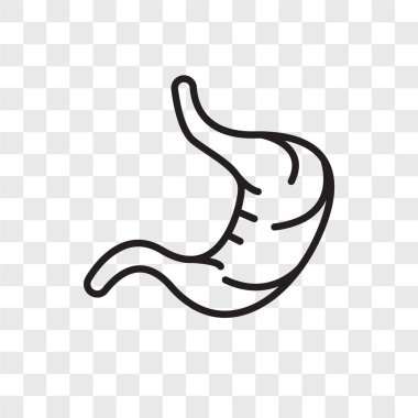 Saydam arka plan üzerinde mide logo kavramı izole mide vektör simgesi