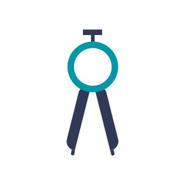 Beyaz arka plan, pusula şeffaf işareti, renkli ekipman sembolleri izole pusula simgesini vektör