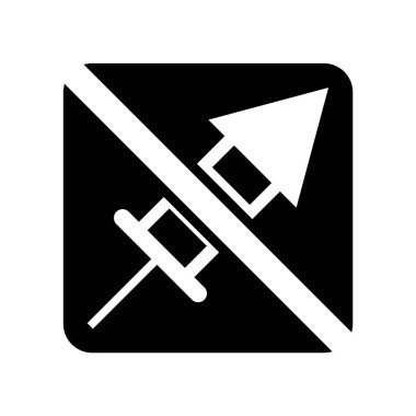 Hiçbir havai fişek simge vektör beyaz arka plan üzerinde havai fişek yok şeffaf işareti izole