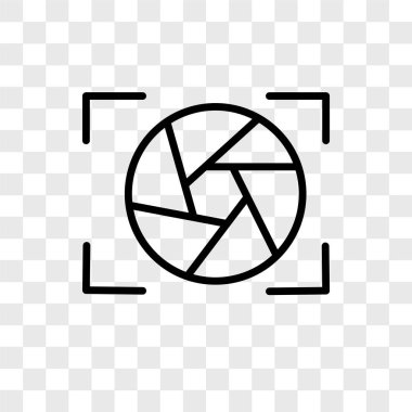 Saydam arka plan üzerinde çekim logo kavramı izole çekim vektör simgesi