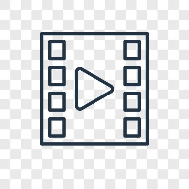Saydam arka plan üzerinde Video oyuncu logo kavramı izole video oynatıcı vektör simgesi