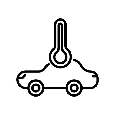 Araba simge vektör lineer tarzda şeffaf işareti, çizgi ve anahat öğelerini beyaz zemin üzerine, araba izole