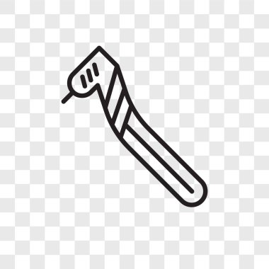 Saydam arka plan üzerinde diş matkap logo kavramı izole diş matkap vektör simgesi