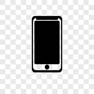 Saydam arka plan üzerinde Smarthphone logo kavramı izole Smarthphone vektör simgesi