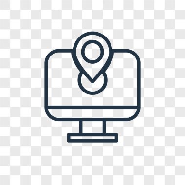 Şeffaf arka plan, harita logo kavramı izole vektör simge göster