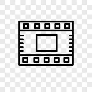 Şeffaf arka plan üzerinde Film şeridi logo kavramı izole film şeridi vektör simgesi