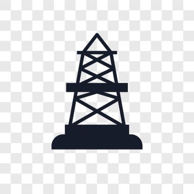 Saydam arka plan üzerinde petrol sahası logo kavramı izole petrol sahası vektör simgesi