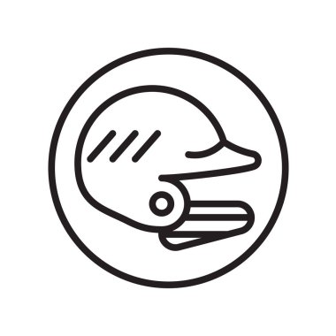 Kask simge vektör izole beyaz arka plan, kask şeffaf işareti, doğrusal spor sembolleri