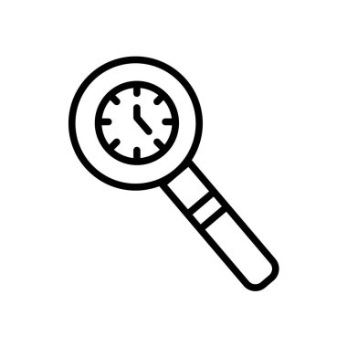 Beyaz arka plan, saatler şeffaf işareti, çizgi ve anahat öğelerini lineer tarzda izole saatler simge vektör