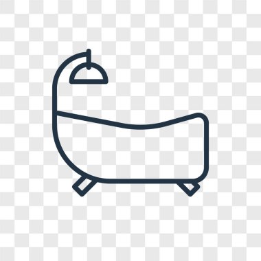 Saydam arka plan üzerinde küvet logo kavramı izole küvet vektör simgesi