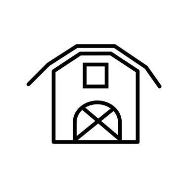 Ahır simge vektör izole üzerinde beyaz arka plan, ahır şeffaf işareti, çizgi veya doğrusal işareti, öğenin tasarım anahat tarzı