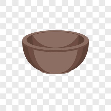 Saydam arka plan üzerinde kase logo kavramı izole kase vektör simgesi