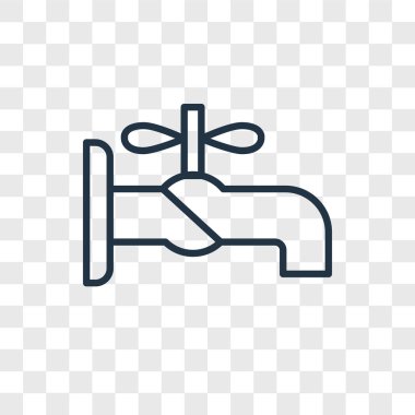 Saydam arka plan üzerinde musluk logo kavramı izole musluk vektör simgesi