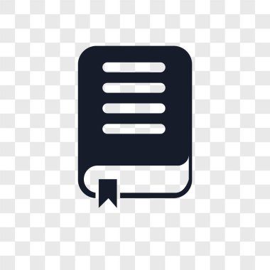 Şeffaf arka plan, logo kavramı kitap izole kitap vektör simgesi