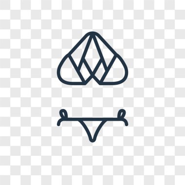 Saydam arka plan üzerinde Bikini logo kavramı izole Bikini vektör simgesi