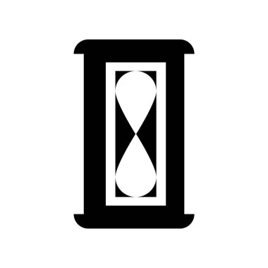 Kum saati simgesi vektör, beyaz arka plan üzerinde izole kum saat şeffaf işareti, siyah zaman sembolleri